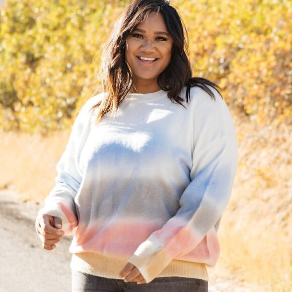 Ces Femme Blurred Tie Dye Lined Pullover Sweater - Picture 4 of 4